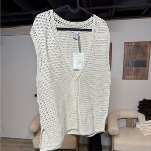Sincerely Jules Button Up Cropped crochet Sweater Vest